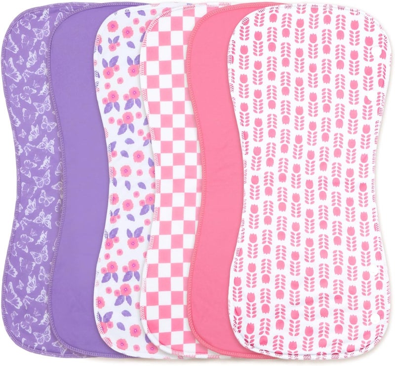 Benoxine Baby Burp Cloths &Baby B.ibs 2-in-1 Design 3 Layers Thicken Cotton Absorbent and Soft Spit Up Burping Rags Set for Newborn (Multicolor-02) - Image 5